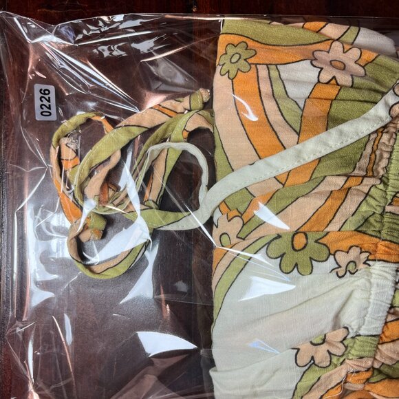 Wild Fable Strappy Mini Dress XS White Green Yellow Retro Floral Boho Summer - Picture 6 of 6